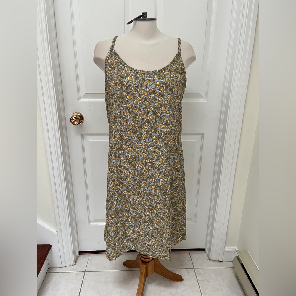 Molly Malloy Elegant Floral Midi Dress in Yellow and Green
